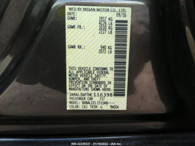 Photo 8 VIN: 1N4AL3AP7HC116398 - NISSAN ALTIMA 