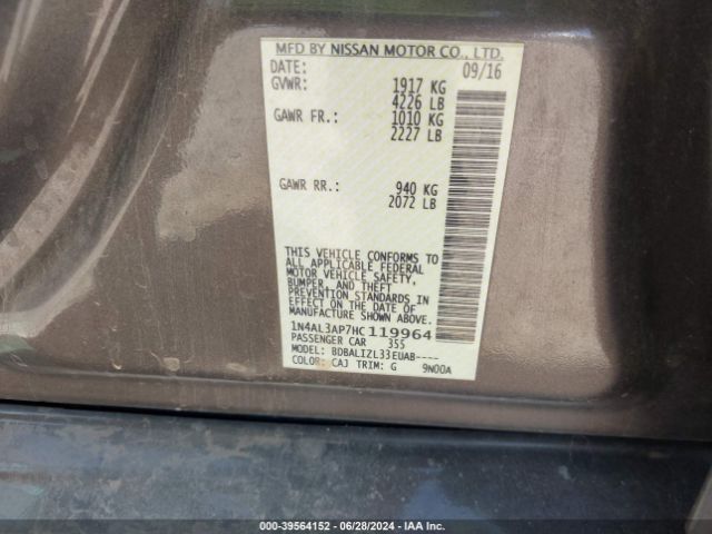 Photo 8 VIN: 1N4AL3AP7HC119964 - NISSAN ALTIMA 