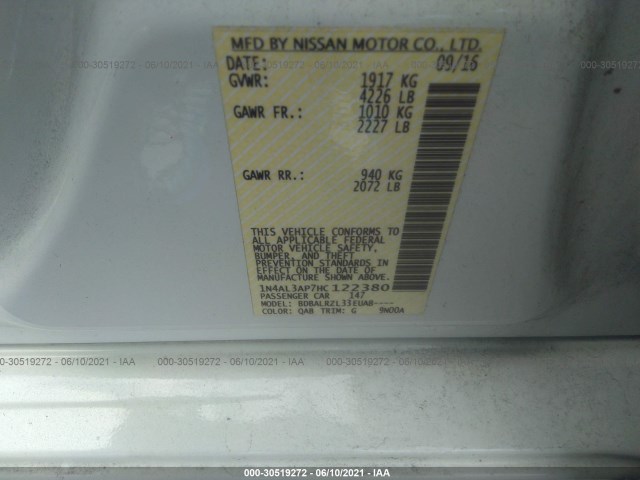 Photo 8 VIN: 1N4AL3AP7HC122380 - NISSAN ALTIMA 