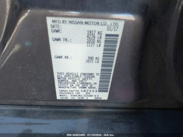 Photo 8 VIN: 1N4AL3AP7HC187553 - NISSAN ALTIMA 