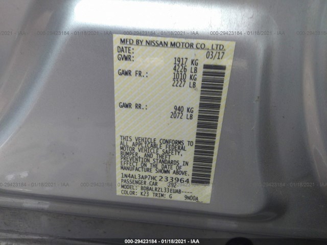 Photo 8 VIN: 1N4AL3AP7HC233964 - NISSAN ALTIMA 