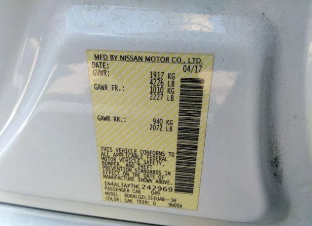 Photo 8 VIN: 1N4AL3AP7HC242969 - NISSAN ALTIMA 