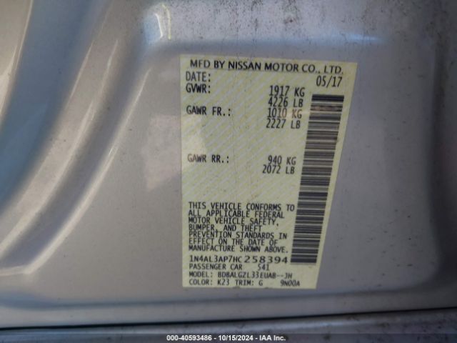 Photo 8 VIN: 1N4AL3AP7HC258394 - NISSAN ALTIMA 