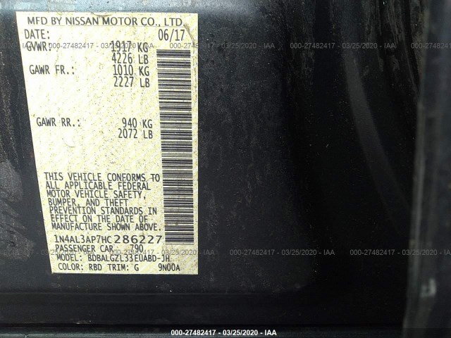 Photo 8 VIN: 1N4AL3AP7HC286227 - NISSAN ALTIMA 