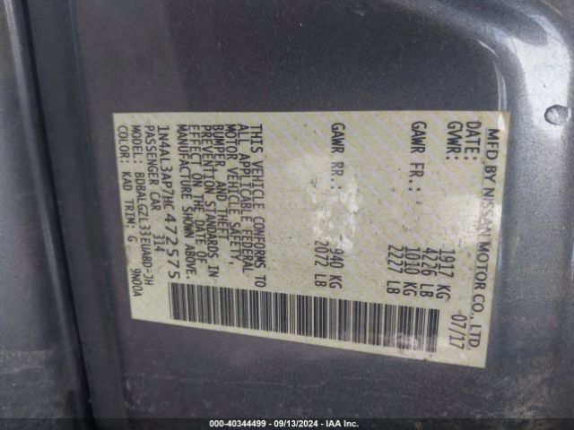 Photo 8 VIN: 1N4AL3AP7HC472575 - NISSAN ALTIMA 