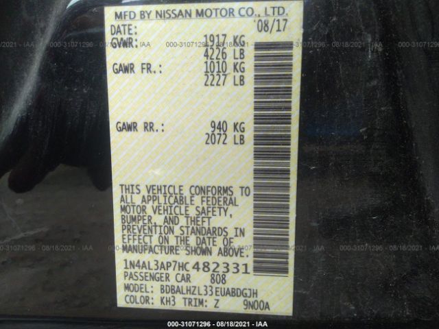 Photo 8 VIN: 1N4AL3AP7HC482331 - NISSAN ALTIMA 