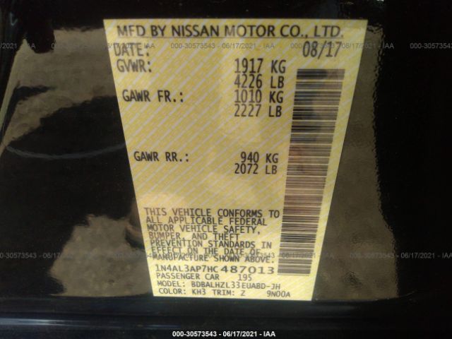 Photo 8 VIN: 1N4AL3AP7HC487013 - NISSAN ALTIMA 