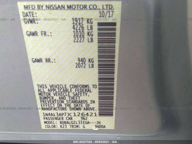 Photo 8 VIN: 1N4AL3AP7JC126421 - NISSAN ALTIMA 