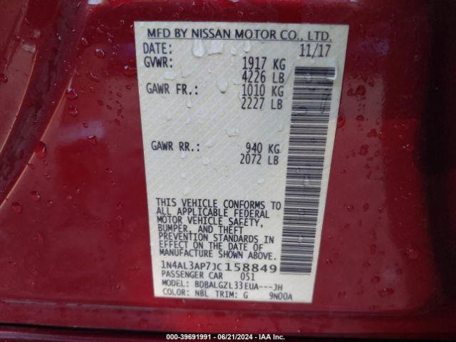 Photo 8 VIN: 1N4AL3AP7JC158849 - NISSAN ALTIMA 