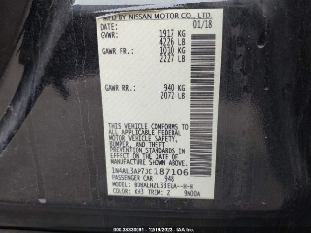 Photo 8 VIN: 1N4AL3AP7JC187106 - NISSAN ALTIMA 