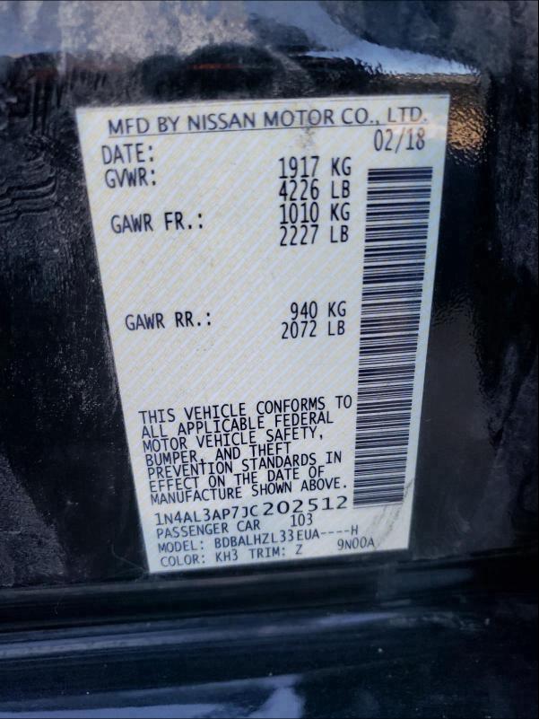 Photo 9 VIN: 1N4AL3AP7JC202512 - NISSAN ALTIMA 2.5 