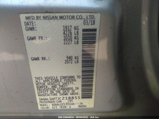 Photo 8 VIN: 1N4AL3AP7JC218855 - NISSAN ALTIMA 