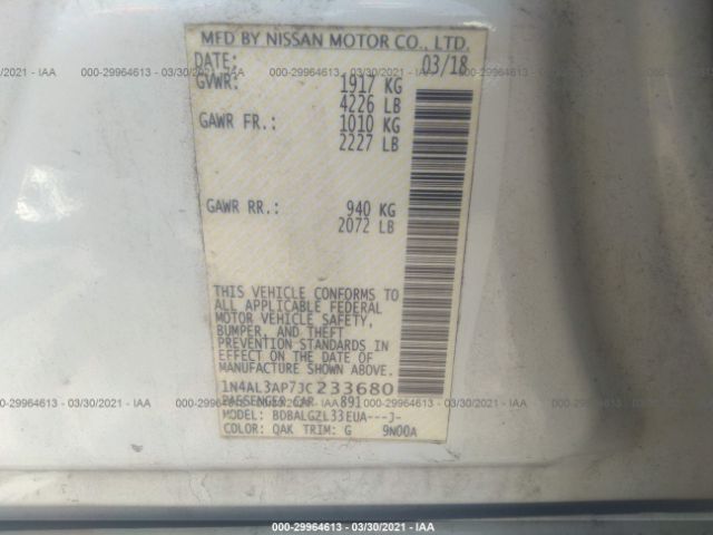 Photo 8 VIN: 1N4AL3AP7JC233680 - NISSAN ALTIMA 