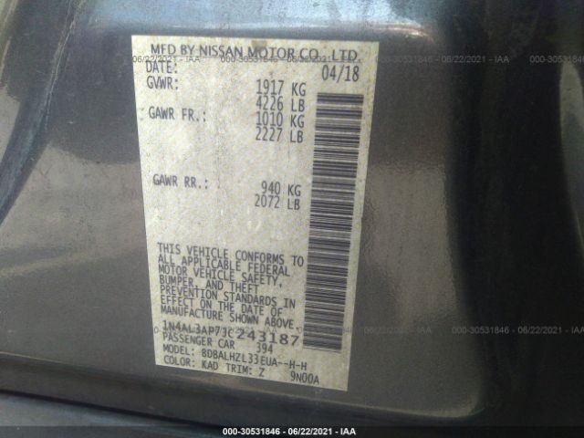 Photo 8 VIN: 1N4AL3AP7JC243187 - NISSAN ALTIMA 