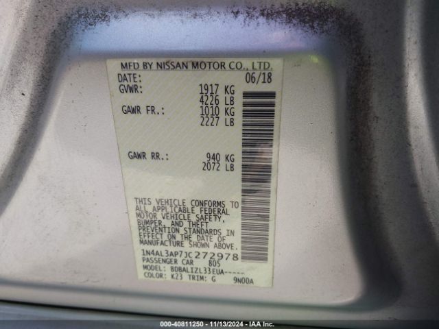 Photo 8 VIN: 1N4AL3AP7JC272978 - NISSAN ALTIMA 