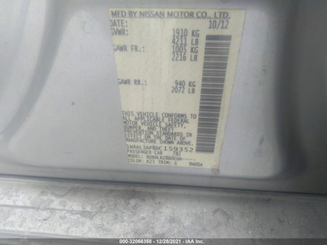 Photo 8 VIN: 1N4AL3AP8DC159352 - NISSAN ALTIMA 