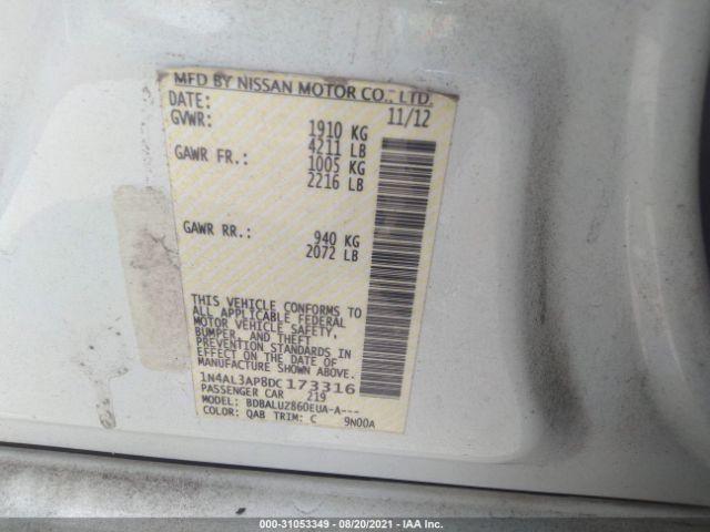 Photo 8 VIN: 1N4AL3AP8DC173316 - NISSAN ALTIMA 