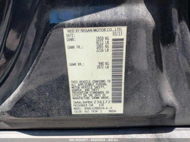 Photo 8 VIN: 1N4AL3AP8DC236172 - NISSAN ALTIMA 