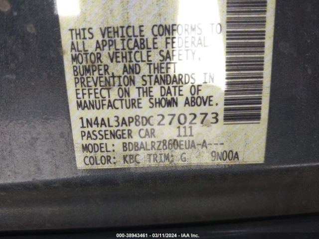 Photo 8 VIN: 1N4AL3AP8DC270273 - NISSAN ALTIMA 