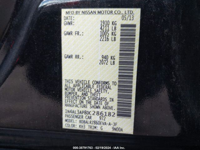 Photo 8 VIN: 1N4AL3AP8DC286182 - NISSAN ALTIMA 