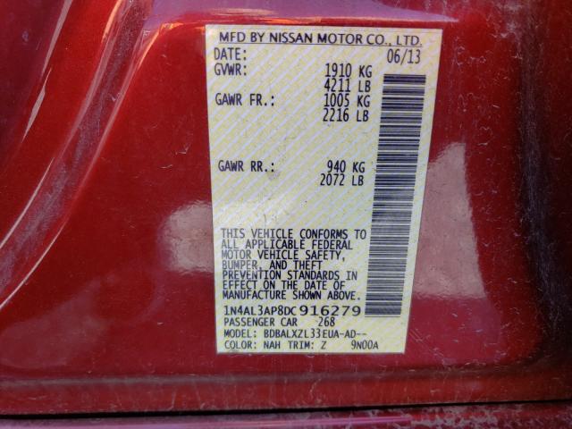 Photo 9 VIN: 1N4AL3AP8DC916279 - NISSAN ALTIMA 2.5 