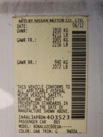 Photo 11 VIN: 1N4AL3AP8DN403523 - NISSAN ALTIMA 2.5 