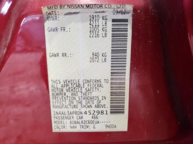 Photo 12 VIN: 1N4AL3AP8DN452981 - NISSAN ALTIMA 2.5 