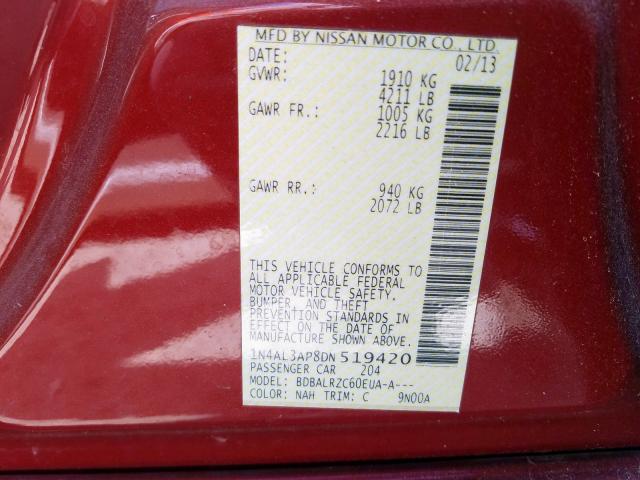 Photo 9 VIN: 1N4AL3AP8DN519420 - NISSAN ALTIMA 2.5 