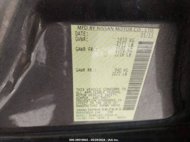 Photo 8 VIN: 1N4AL3AP8DN567645 - NISSAN ALTIMA 