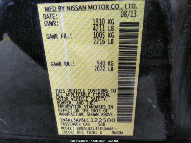 Photo 8 VIN: 1N4AL3AP8EC122500 - NISSAN ALTIMA 