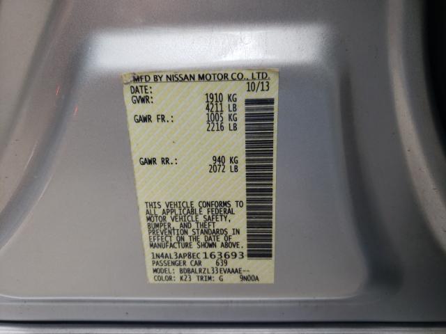 Photo 9 VIN: 1N4AL3AP8EC163693 - NISSAN ALTIMA 2.5 