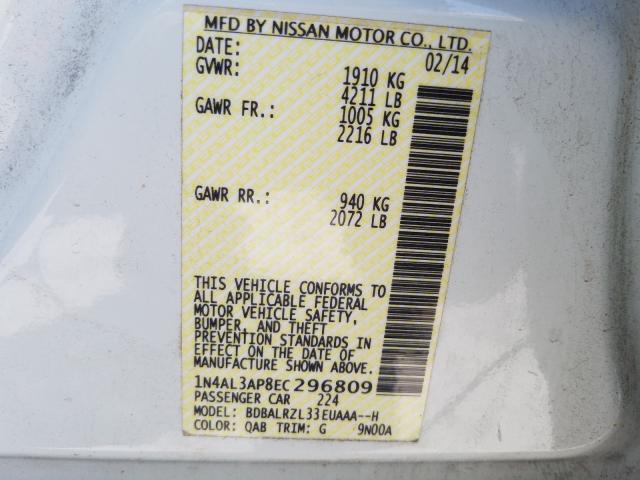 Photo 9 VIN: 1N4AL3AP8EC296809 - NISSAN ALTIMA 2.5 