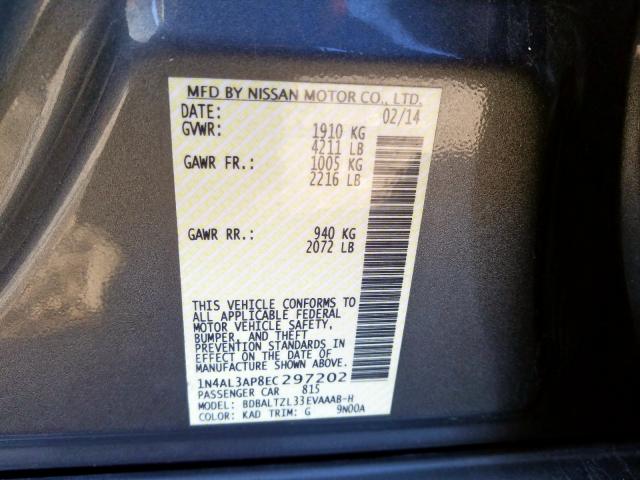 Photo 9 VIN: 1N4AL3AP8EC297202 - NISSAN ALTIMA 2.5 