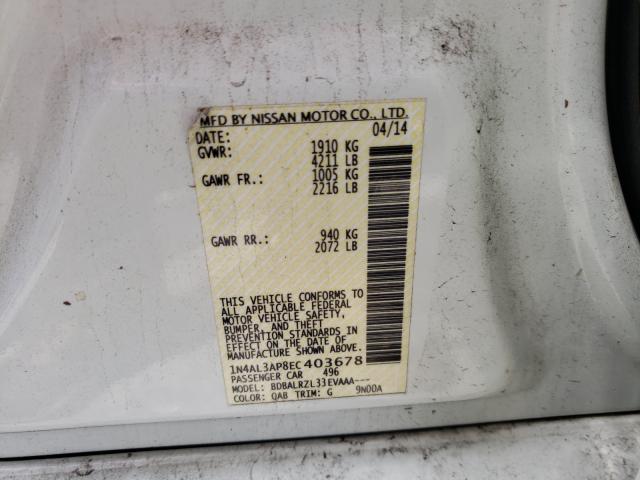 Photo 9 VIN: 1N4AL3AP8EC403678 - NISSAN ALTIMA 2.5 