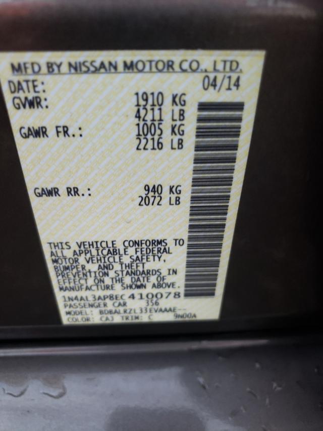 Photo 9 VIN: 1N4AL3AP8EC410078 - NISSAN ALTIMA 2.5 