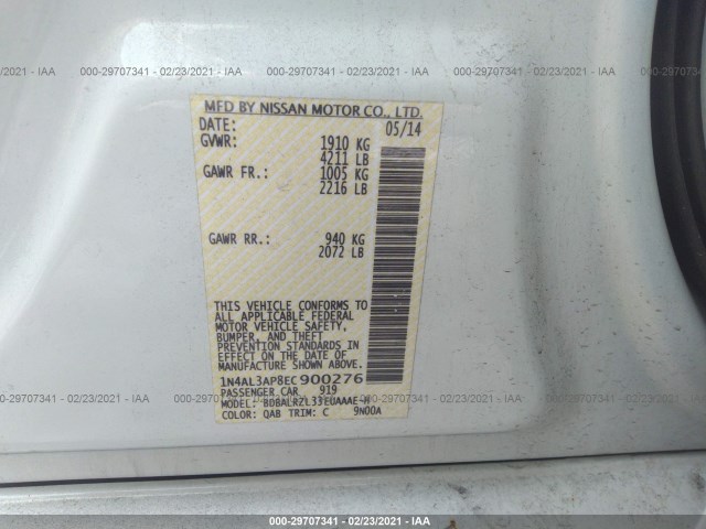 Photo 8 VIN: 1N4AL3AP8EC900276 - NISSAN ALTIMA 