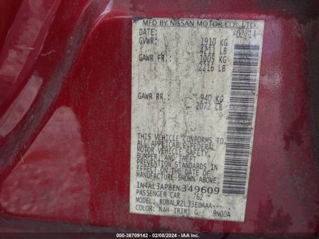 Photo 8 VIN: 1N4AL3AP8EN349609 - NISSAN ALTIMA 