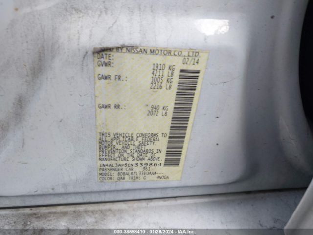 Photo 8 VIN: 1N4AL3AP8EN359864 - NISSAN ALTIMA 