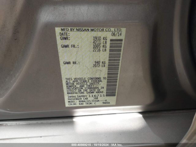 Photo 8 VIN: 1N4AL3AP8FC116715 - NISSAN ALTIMA 