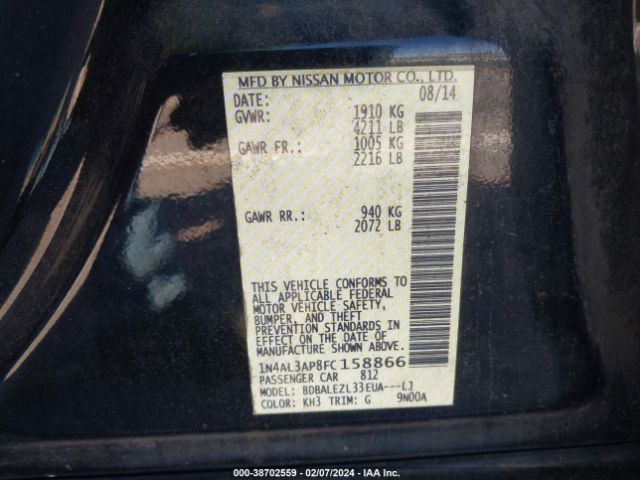 Photo 8 VIN: 1N4AL3AP8FC158866 - NISSAN ALTIMA 