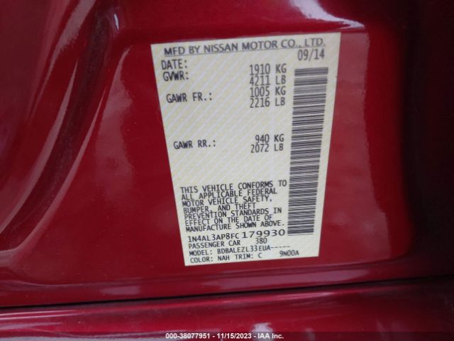 Photo 8 VIN: 1N4AL3AP8FC179930 - NISSAN ALTIMA 