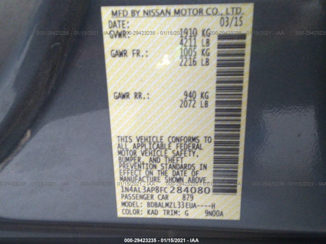 Photo 8 VIN: 1N4AL3AP8FC284080 - NISSAN ALTIMA 2.5 