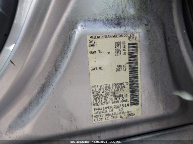 Photo 8 VIN: 1N4AL3AP8FC287514 - NISSAN ALTIMA 