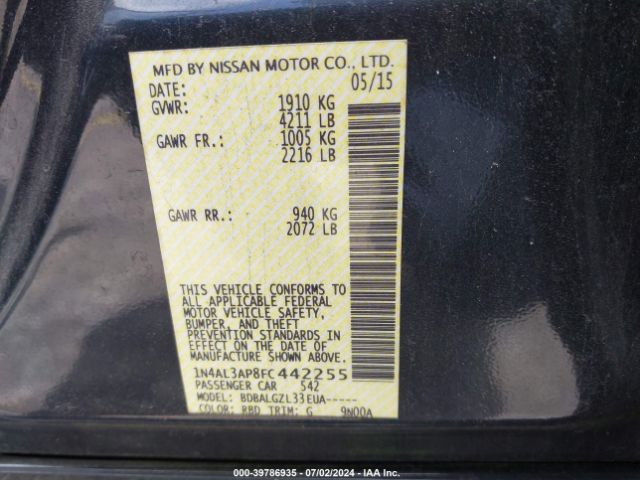 Photo 8 VIN: 1N4AL3AP8FC442255 - NISSAN ALTIMA 