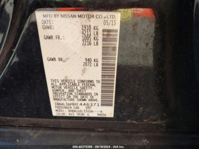 Photo 8 VIN: 1N4AL3AP8FC446371 - NISSAN ALTIMA 