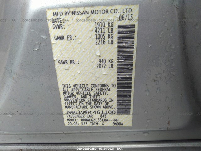 Photo 8 VIN: 1N4AL3AP8FC461100 - NISSAN ALTIMA 