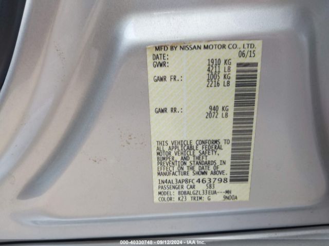 Photo 8 VIN: 1N4AL3AP8FC463798 - NISSAN ALTIMA 