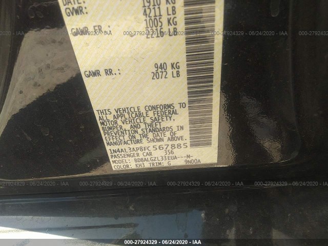 Photo 8 VIN: 1N4AL3AP8FC567885 - NISSAN ALTIMA 