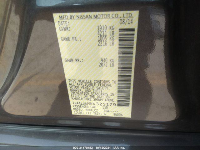 Photo 8 VIN: 1N4AL3AP8FN325179 - NISSAN ALTIMA 