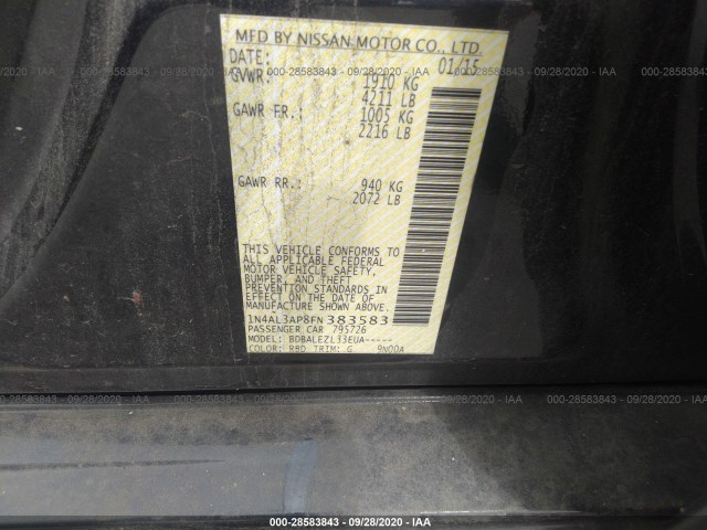 Photo 8 VIN: 1N4AL3AP8FN383583 - NISSAN ALTIMA 